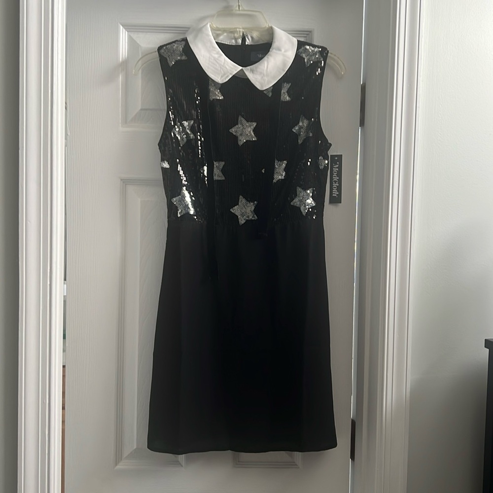 Black and Silver Star Mini Dress